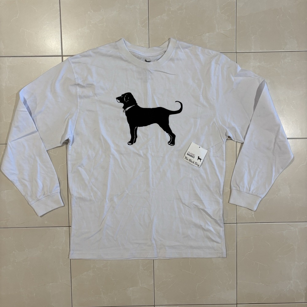 The Black Dog Martha's Vineyard T Shirt Long Sleeve Men's M Classic White Dog